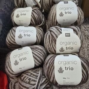 Rico Design Organic Trio Yarn - Brown and Cream